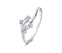 Tree roots with Crystal Silver Ring NSR-4202